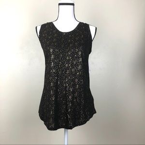 NWT gap black gold sleeveless top